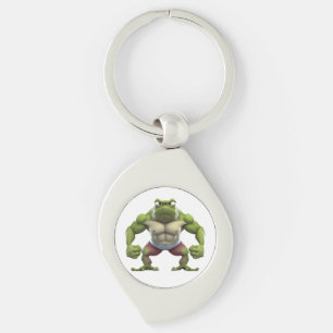 Muskulöser Frosch, starker muskulöser Bodybuilding Schlüsselanhänger