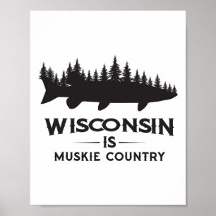 Musky-Angeln - Wisconsin ist Muskie-Land Poster