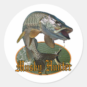 Musky Hunter 9 Runder Aufkleber
