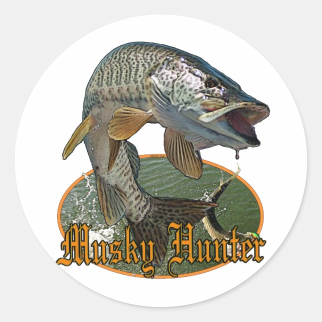 Musky Hunter 9 Runder Aufkleber (Vorderseite)