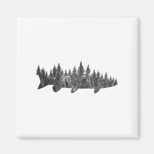 Musky Kiefernwald Baumgrenze - Outdoor Angelperspe Magnet