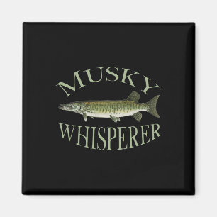 Musky Muskellunge Fisch Illustration Art Fischen Magnet