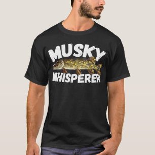 Musky Whisperer Fly Fishing Witze Polygon Fisch Mu T-Shirt