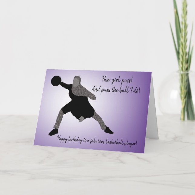 Muslim Fit Girl Basketball Player Karte (Vorderseite)