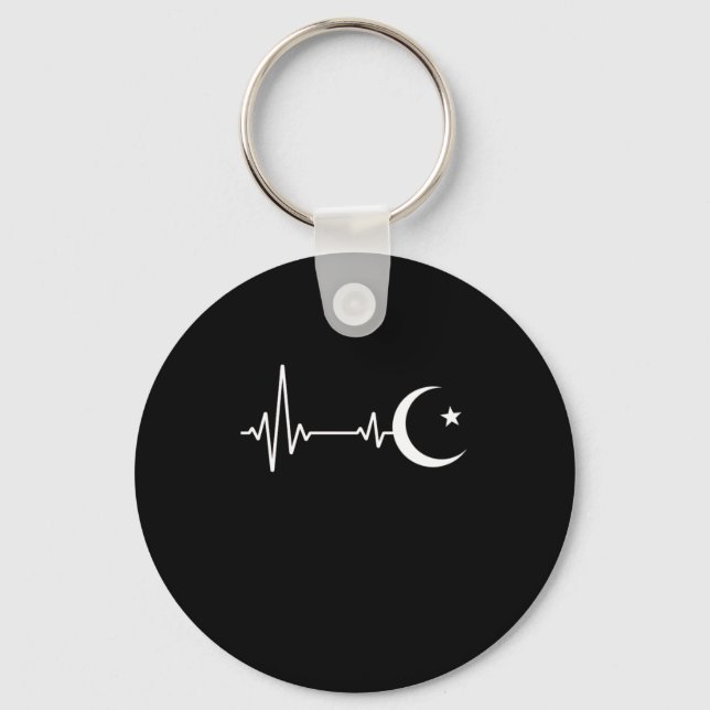 Muslim Islam Heartbeat Islamic Allah Mecca Hajj Gi Schlüsselanhänger (Vorderseite)