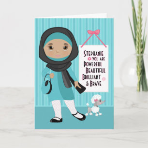 Muslim Schönes und Mutiges Mädchen Karte
