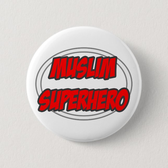 Muslim Superhero Button (Vorderseite)