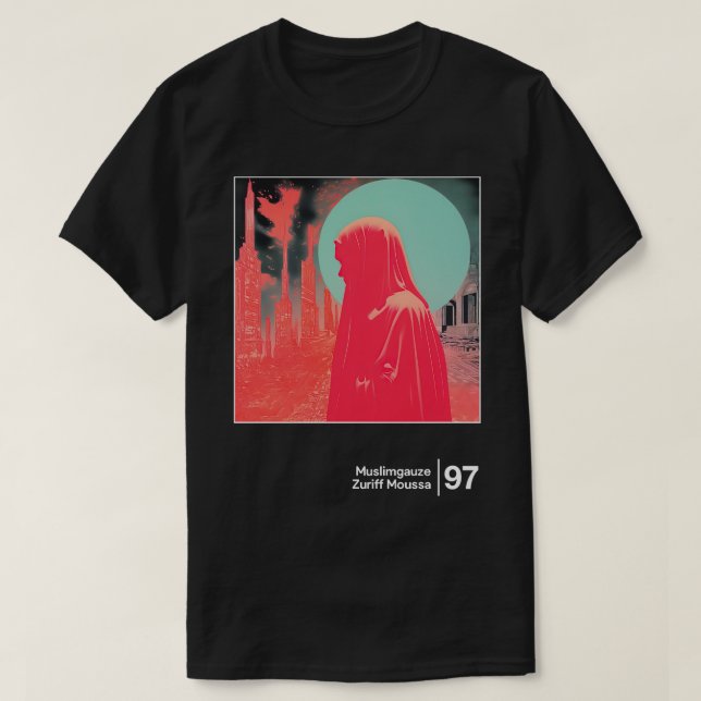 Muslimgauze Minimalistische Grafikdesign-Lüfterkon T-Shirt (Design vorne)