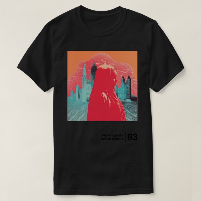 Muslimgauze Minimalistische Grafikdesign-Lüfterkon T-Shirt (Design vorne)