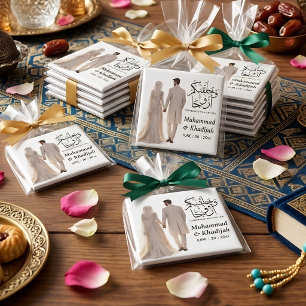 Muslimische Braut Bräutigam Illustration Koran Zit Magnet