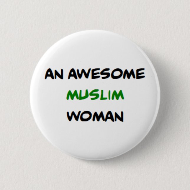 muslimische Frau, großartig Button (Vorderseite)