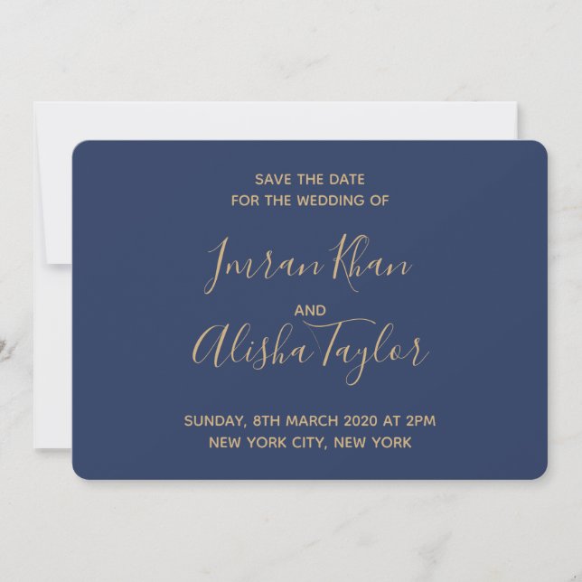Muslimische Hochzeit Retten Sie das Datum Gold Ara Save The Date (Vorderseite)