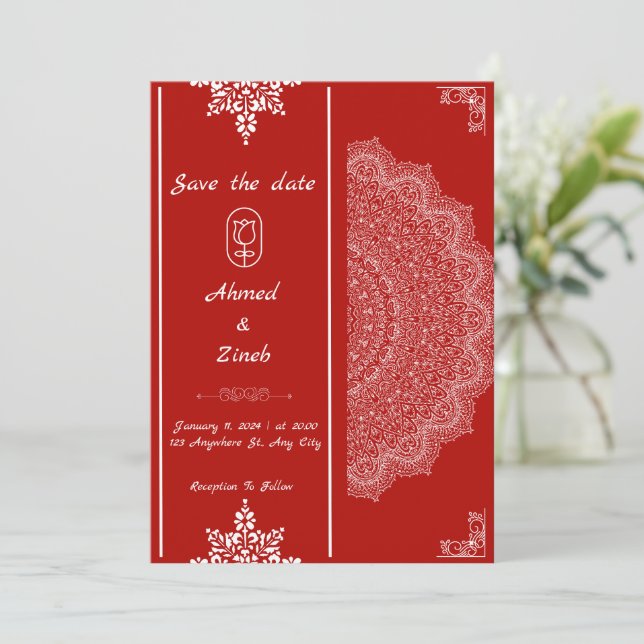 Muslimische Hochzeit rettet das Datum Save The Date (Stehend Vorderseite)