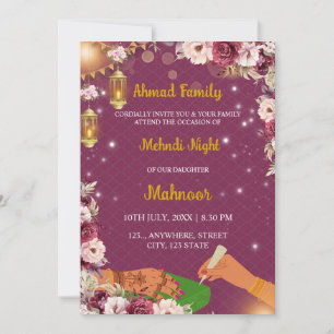 Muslimische Mehndi Nacht Einladung, Henna Einladun Einladung