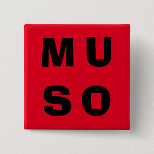 Muso Musiker zeitgenössische Schrift Rot Schwarz Button
