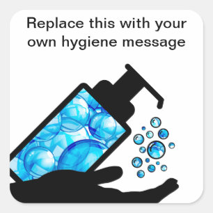 Muss Handangestellt-Hygiene waschen Quadratischer Aufkleber