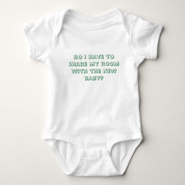 Muss ich mein Zimmer mit dem neuen Baby teilen? Baby Strampler (Vorderseite)