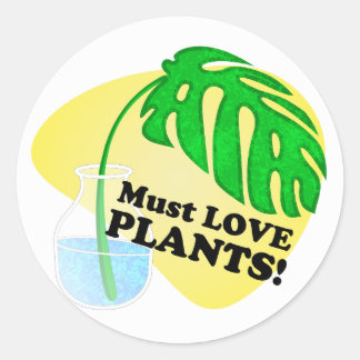 Muss Liebe Pflanze Monstera Runder Aufkleber