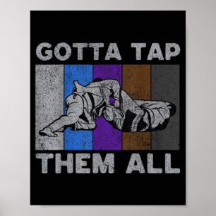 Muss Sie Alle Tippen Vintage BJJ Brasilianisches J Poster