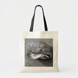 Mussel Shell Sac fourre-tout de plage noir et blan