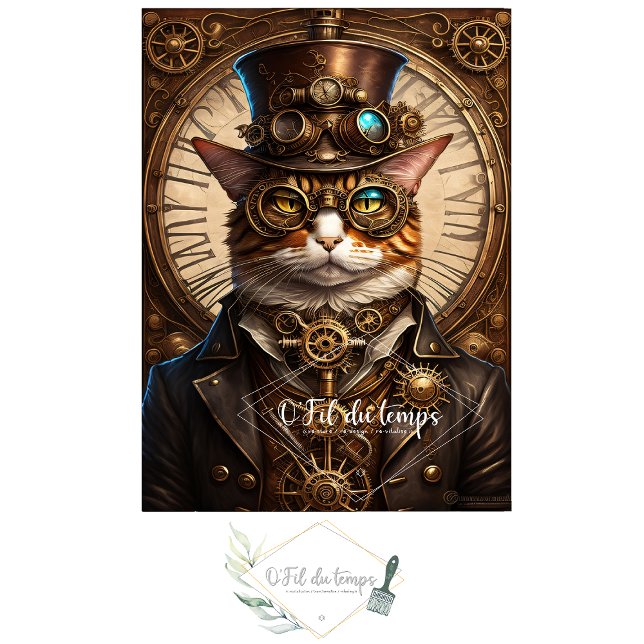 Musselin Cute Cat Steampunk Hat Tissue paper Seidenpapier (Von Creator hochgeladen)