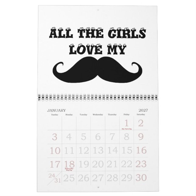 Mustache 2013 kalender (Jan 2027)