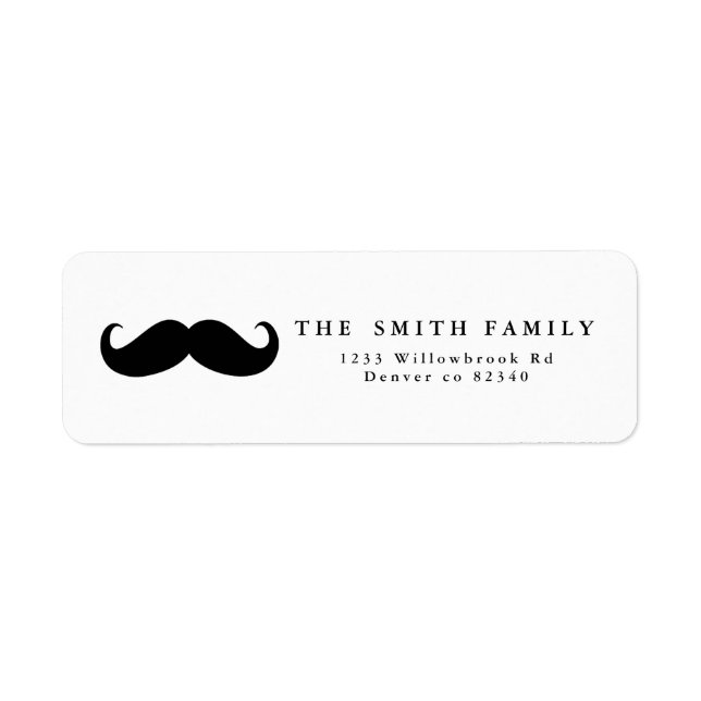 Mustache Address Label (Vorne)