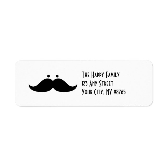 Mustache Address Labels Funny Mustache Spaß (Vorne)