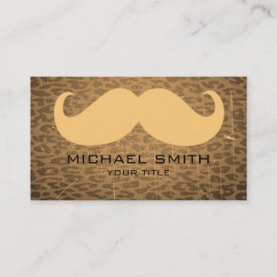 Mustache auf Vintagem Leopard Visitenkarte