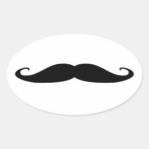 Mustache-Aufkleber Ovaler Aufkleber