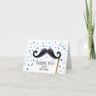 Mustache Baby Dusche Vielen Dank Hinweis Dankeskarte