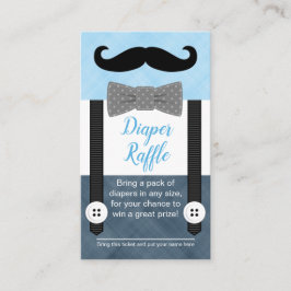 Mustache Baby Dusche Windel Gewinnspiel Begleitkarte