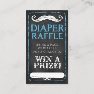 Mustache Baby Showdusche Windeln Raffle Ticket Bab Begleitkarte