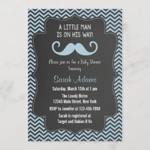 Mustache Babydusche Einladung