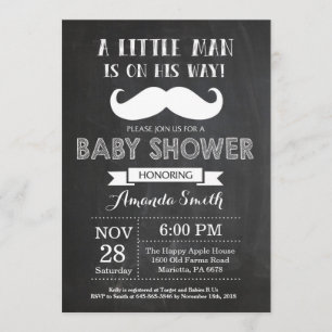 Mustache Babydusche Einladung