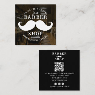 Mustache Barber Shop Maskuline Friseursalon Foto Quadratische Visitenkarte