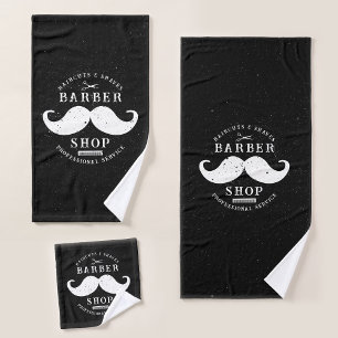 Mustache Barber Shop Modernes Friseursalon Barbers Badhandtuch Set