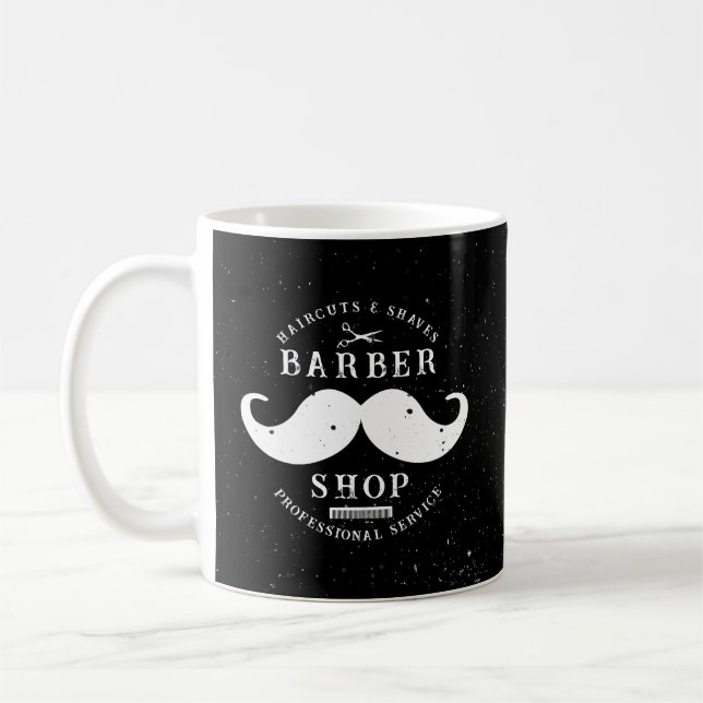 Mustache Barber Shop Modernes Friseursalon Barbers Kaffeetasse (Links)