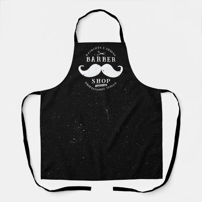 Mustache Barber Shop Modernes Friseursalon Barbers Schürze (Vorderseite)