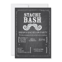 Mustache Bash Bachelor Party Chalkboard Hipster