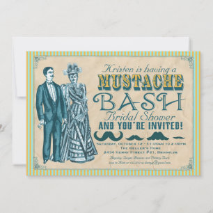 Mustache Bash Bridal Dusche Einladung