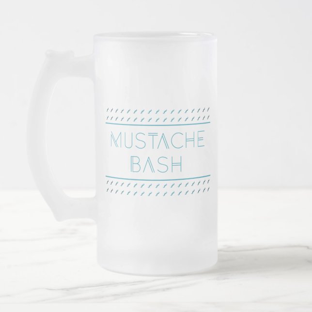 Mustache Bash Metro Mattglas Bierglas (Links)