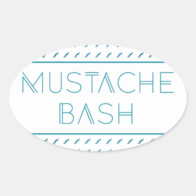 Mustache Bash Metro Ovaler Aufkleber (Vorderseite)
