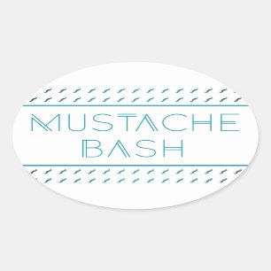 Mustache Bash Metro Ovaler Aufkleber