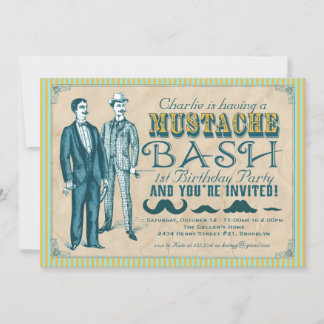 Mustache-Bash-Party Einladung