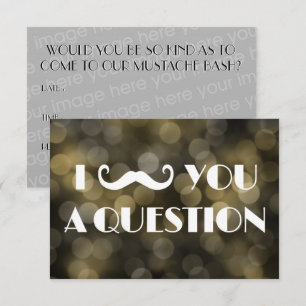 Mustache Bash Question Bokeh Lights Einladungen