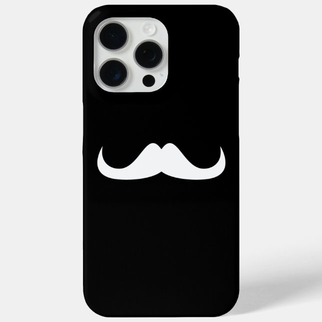 Mustache Black and White anpassen iPhone 15 Pro Max Hülle (Rückseite)