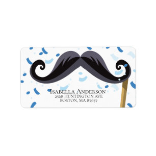 Mustache Boys Baby Showadresse Etikett Adressaufkleber
