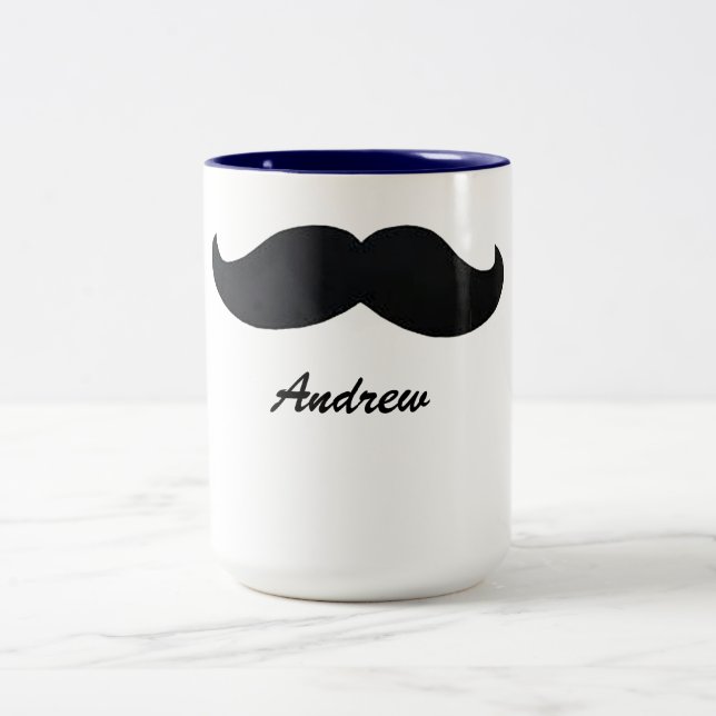 Mustache café mug drôle de mug personnalisé (Centre)