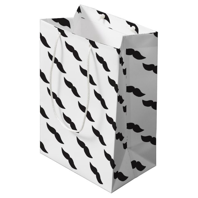 Mustache Chic Anniversaire de fête Sac cadeau (Devant Angle)